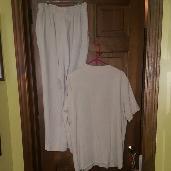 Alfred Dunner Linen Pant Set - Picture 4 of 11